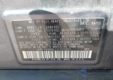 2014 Subaru Outback 2.5I Limited z USA, uszkodzony, nr VIN 4S4BRBLC5E3235852